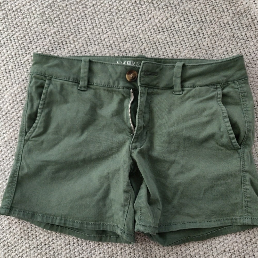 Green Midi Shorts